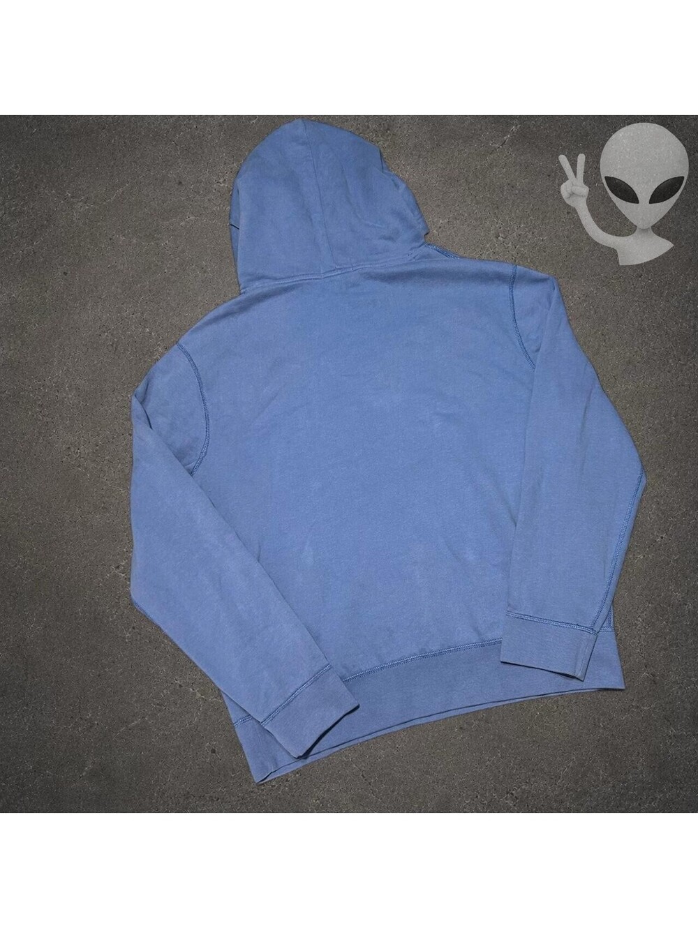 Polo Ralph Lauren Spellout Hoodie Mens US L Blue Pullover Fleece Sweatshirt - Picture 6 of 6